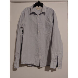 Men's H&M LOGG Button Up Blue/Gray Shirt Size XL Long Sleeve Regular Fit Casual